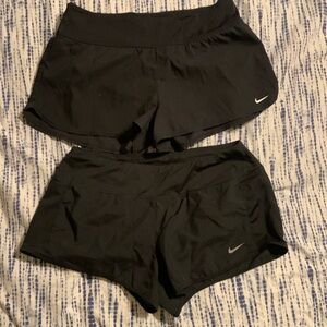 Lot of 2 Womens Nike Black Dri Fit Shorts sz Medium